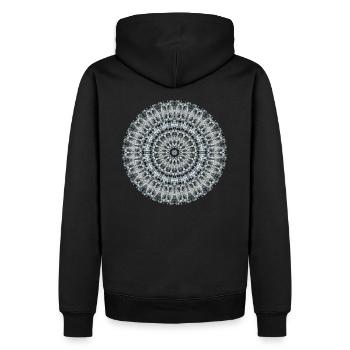 Mandala Art | 3D Fractal Graphic - Männer Premium Bio Hoodie - Schwarz - Hinten - Nico (187cm)