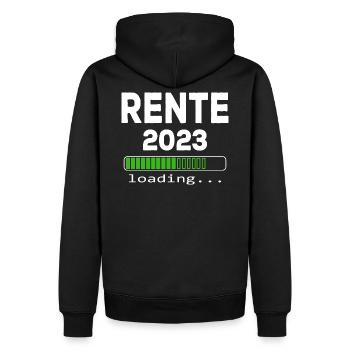 Rente 2023 loading - Männer Premium Bio Hoodie - Schwarz - Hinten - Nico (187cm)