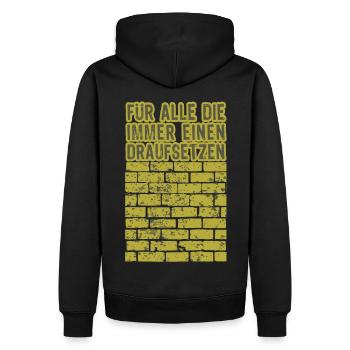 Maurer mauern Mauer Spruch - Männer Premium Bio Hoodie - Schwarz - Hinten - Nico (187cm)