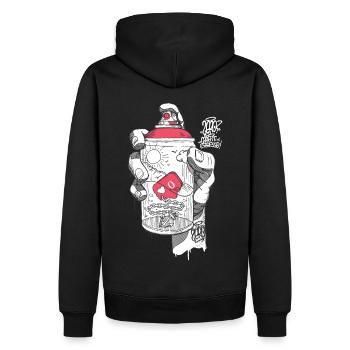 hand spray ZERO - Sweat à capuche Premium bio Homme - noir - Dos - Nico (187cm)