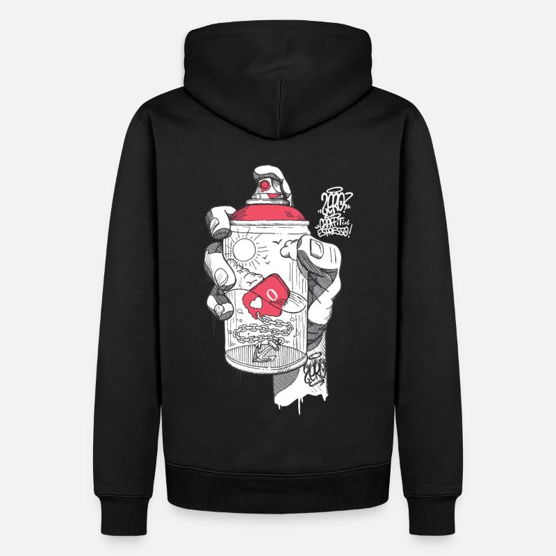 hand spray ZERO - Männer Premium Bio Hoodie - Schwarz