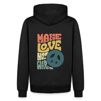 Make love not war. Stop the War Peace Sign - Men’s Premium Organic Hoodie - black - Back - Nico (187cm)