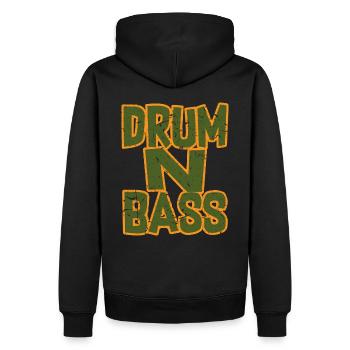 Drum n Bass DNB Army Green Rework - Männer Premium Bio Hoodie - Schwarz - Hinten - Nico (187cm)