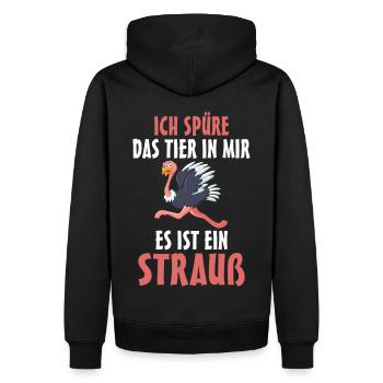 Strauß - Männer Premium Bio Hoodie - Schwarz - Hinten - Nico (187cm)