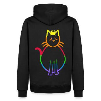 80er 90er Retro Vintage Katze Katzen Kätzchen - Männer Premium Bio Hoodie - Schwarz - Hinten - Nico (187cm)