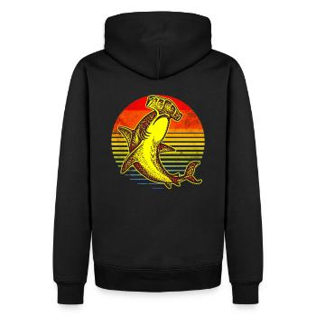 Hammerhai - Männer Premium Bio Hoodie - Schwarz - Hinten - Nico (187cm)