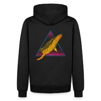 Baleine à bosse - Sweat à capuche Premium bio Homme - noir - Dos - Nico (187cm)