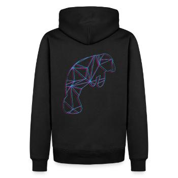 Polygon Seekuh - Männer Premium Bio Hoodie - Schwarz - Hinten - Nico (187cm)