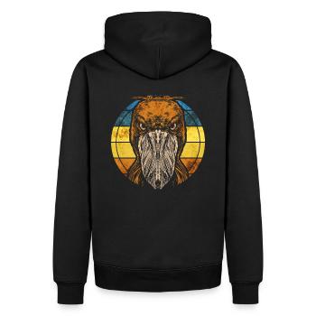 Oiseau bec-en-sabot - Sweat à capuche Premium bio Homme - noir - Dos - Nico (187cm)