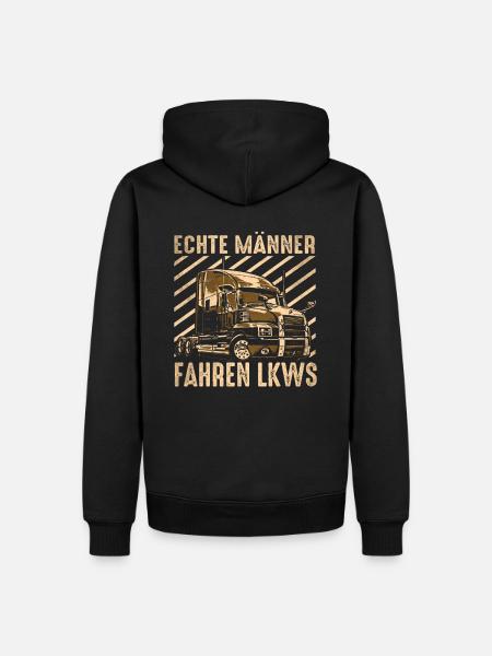 Real men driving trucks - Men’s Premium Organic Hoodie - black