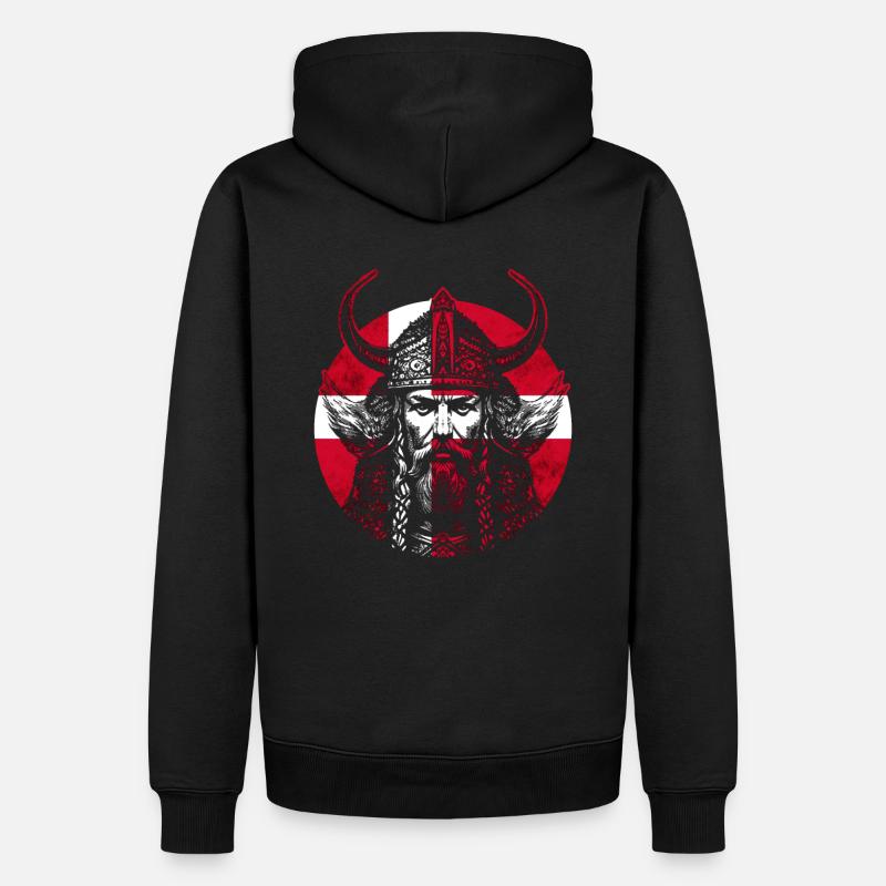 Dänischer Wikinger Krieger - Männer Premium Bio Hoodie - Schwarz