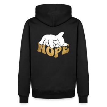 Bulldog Nope - Sweat à capuche Premium bio Homme - noir - Dos - Nico (187cm)