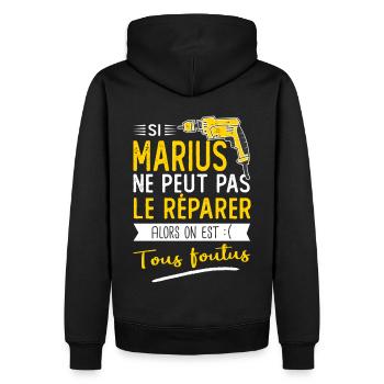 Si Marius ne peut pas le réparer on est foutus - Sweat à capuche Premium bio Homme - noir - Dos - Nico (187cm)