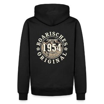 70. Geburtstag 2024 Boarisches Original Geschenk - Männer Premium Bio Hoodie - Schwarz - Hinten - Nico (187cm)