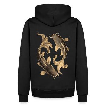 Koi - Sweat à capuche Premium bio Homme - noir - Dos - Nico (187cm)