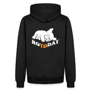 Bulldogge Not Today - Männer Premium Bio Hoodie - Schwarz - Hinten - Nico (187cm)