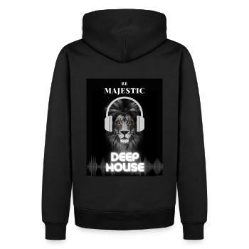 French Kultur Klub Be Majestic - Sweat à capuche Premium bio Homme - noir - Dos - Nico (187cm)