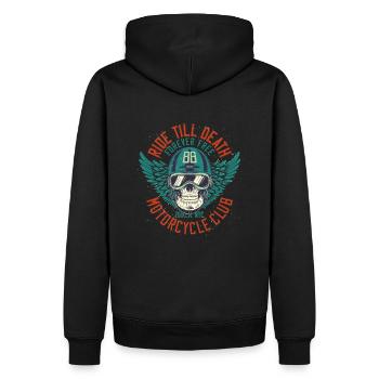 Ride till death Motorcycle Club - Männer Premium Bio Hoodie - Schwarz - Hinten - Nico (187cm)
