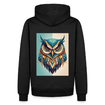 OwlUP - Sweat à capuche Premium bio Homme - noir - Dos - Nico (187cm)