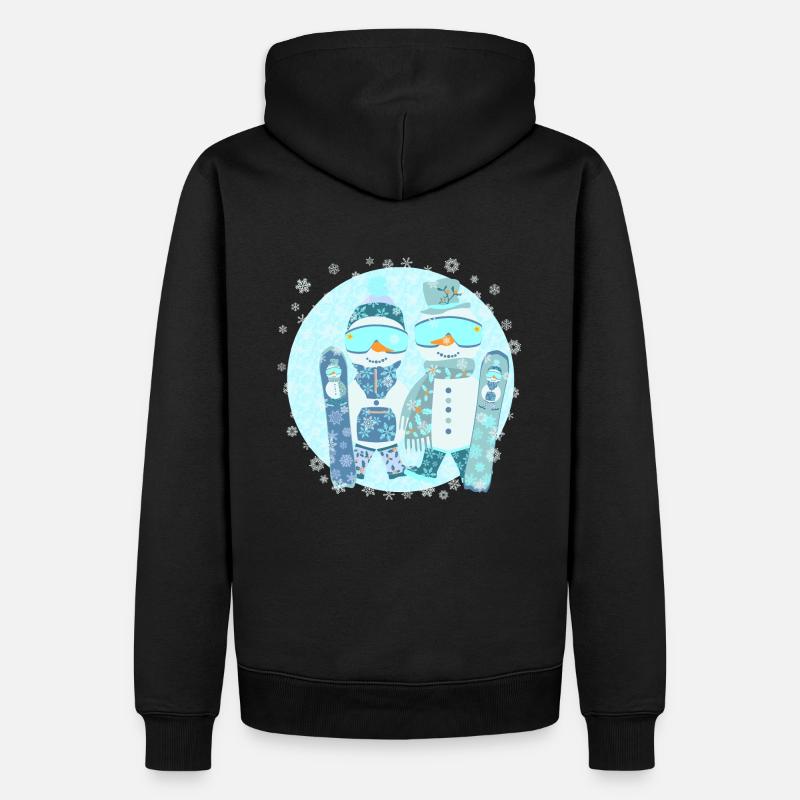 Patrouille de snowboard givrée - Sweat à capuche Premium bio Homme - noir