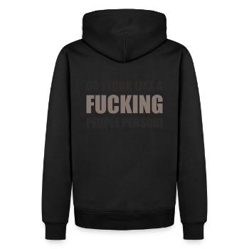 Pas votre personne de gens - Attitude sarcastique - Sweat à capuche Premium bio Homme - noir - Dos - Nico (187cm)