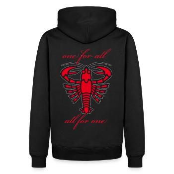 Cottbus all for one - Men’s Premium Organic Hoodie - black - Back - Nico (187cm)