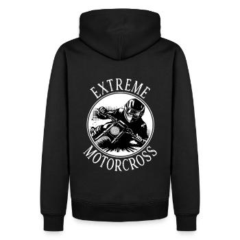 T-shirt de motocross extrême - Sweat à capuche Premium bio Homme - noir - Dos - Nico (187cm)