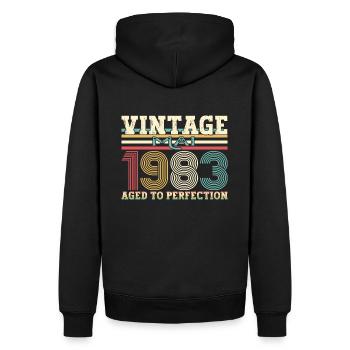 Millésime Mai 1983 39ème anniversaire Hommes 39 ans - Sweat à capuche Premium bio Homme - noir - Dos - Nico (187cm)