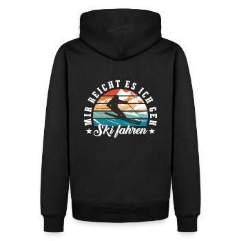 Ski fahren Ski Fahrer Wintersport Männer Geschenk - Männer Premium Bio Hoodie - Schwarz - Hinten - Nico (187cm)