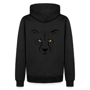 Gepard Umriss - Männer Premium Bio Hoodie - Schwarz - Hinten - Nico (187cm)