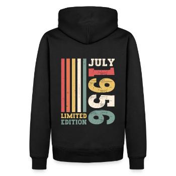 Édition limitée Juillet 1956 66e anniversaire Hommes - Sweat à capuche Premium bio Homme - noir - Dos - Nico (187cm)