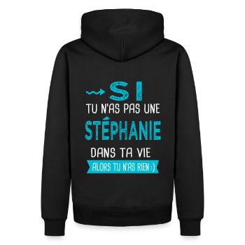 Stéphanie Si tu n as pas une stéphanie - Sweat à capuche Premium bio Homme - noir - Dos - Nico (187cm)