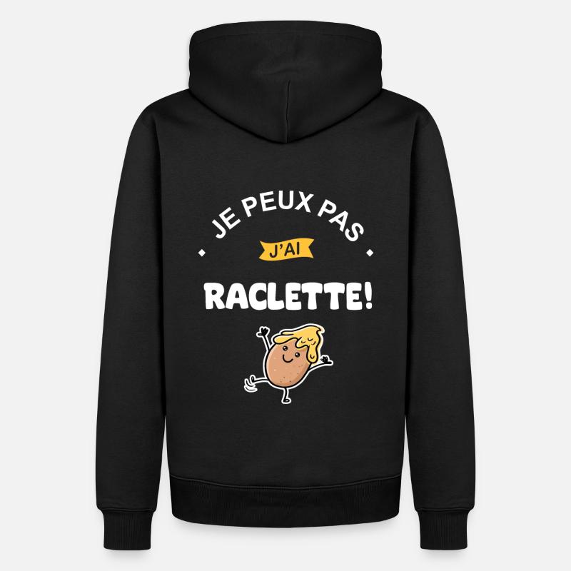 Je peux pas j ai Raclette - Sweat à capuche Premium bio Homme - noir