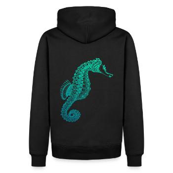 Seepferd tauchen taucher dive scuba geschenk - Männer Premium Bio Hoodie - Schwarz - Hinten - Nico (187cm)