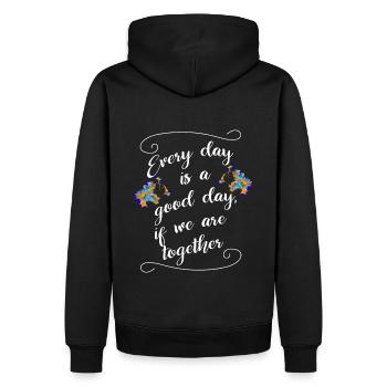 Bulldoggen Hundeliebe - Männer Premium Bio Hoodie - Schwarz - Hinten - Nico (187cm)