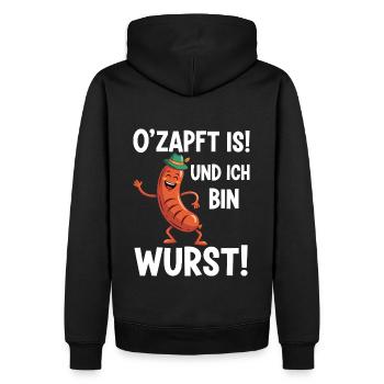 Coole Wurst - Männer Premium Bio Hoodie - Schwarz - Hinten - Nico (187cm)