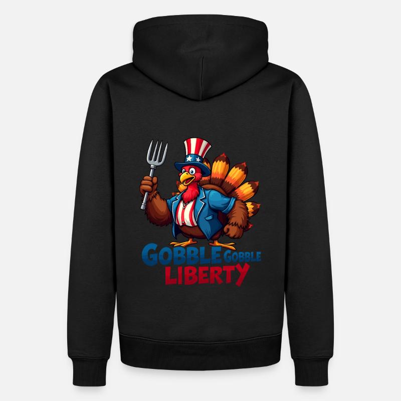 Gobble Gobble Liberty - Men’s Premium Organic Hoodie - black
