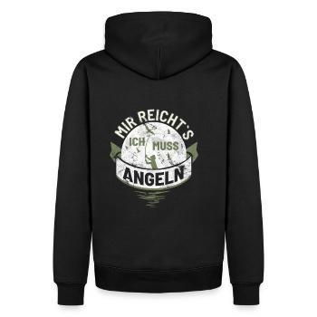 Mir reichts ich muss Angeln Angler Angel Sprüche - Männer Premium Bio Hoodie - Schwarz - Hinten - Nico (187cm)