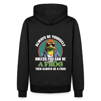 Soyez vous-même ou soyez une grenouille - Sweat à capuche Premium bio Homme - noir - Dos - Nico (187cm)