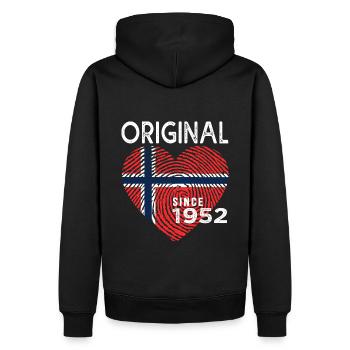 anniversaire 1952 original since 1962 norvège - Sweat à capuche Premium bio Homme - noir - Dos - Nico (187cm)