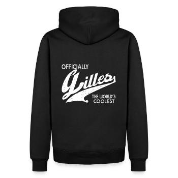 Gilles Tshirt personnalisé prénom Gilles - Sweat à capuche Premium bio Homme - noir - Dos - Nico (187cm)