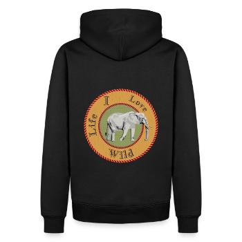 J’aime la vie sauvage - Sweat à capuche Premium bio Homme - noir - Dos - Nico (187cm)
