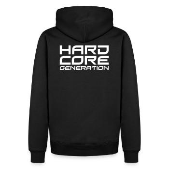 Hardcore Generation II - Sweat à capuche Premium bio Homme - noir - Dos - Nico (187cm)