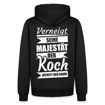 Koch - lustiges Geschenk - Männer Premium Bio Hoodie - Schwarz - Hinten - Nico (187cm)