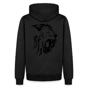 tribal lion gueule rugit3 - Sweat à capuche Premium bio Homme - noir - Dos - Nico (187cm)