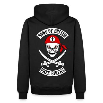 sons of breizh bikers 7 - Sweat à capuche Premium bio Homme - noir - Dos - Nico (187cm)