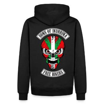 sons of ikurrina 02 - Men’s Premium Organic Hoodie - black - Back - Nico (187cm)