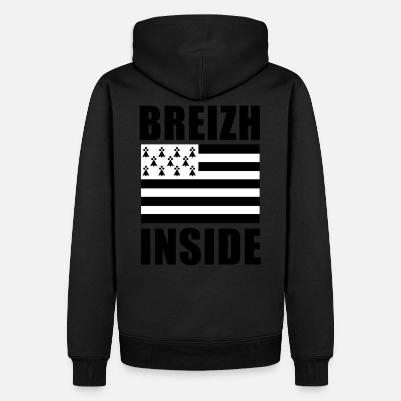 Breizh inside drapeau - Sweat à capuche Premium bio Homme - noir
