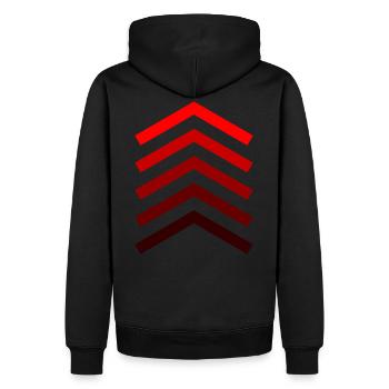 Barres rouges comme cadeau de chemise de conception de groupe de flèches - Sweat à capuche Premium bio Homme - noir - Dos - Nico (187cm)
