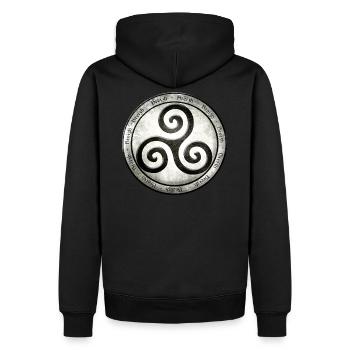 Breizh triskel rond 2 - Sweat à capuche Premium bio Homme - noir - Dos - Nico (187cm)